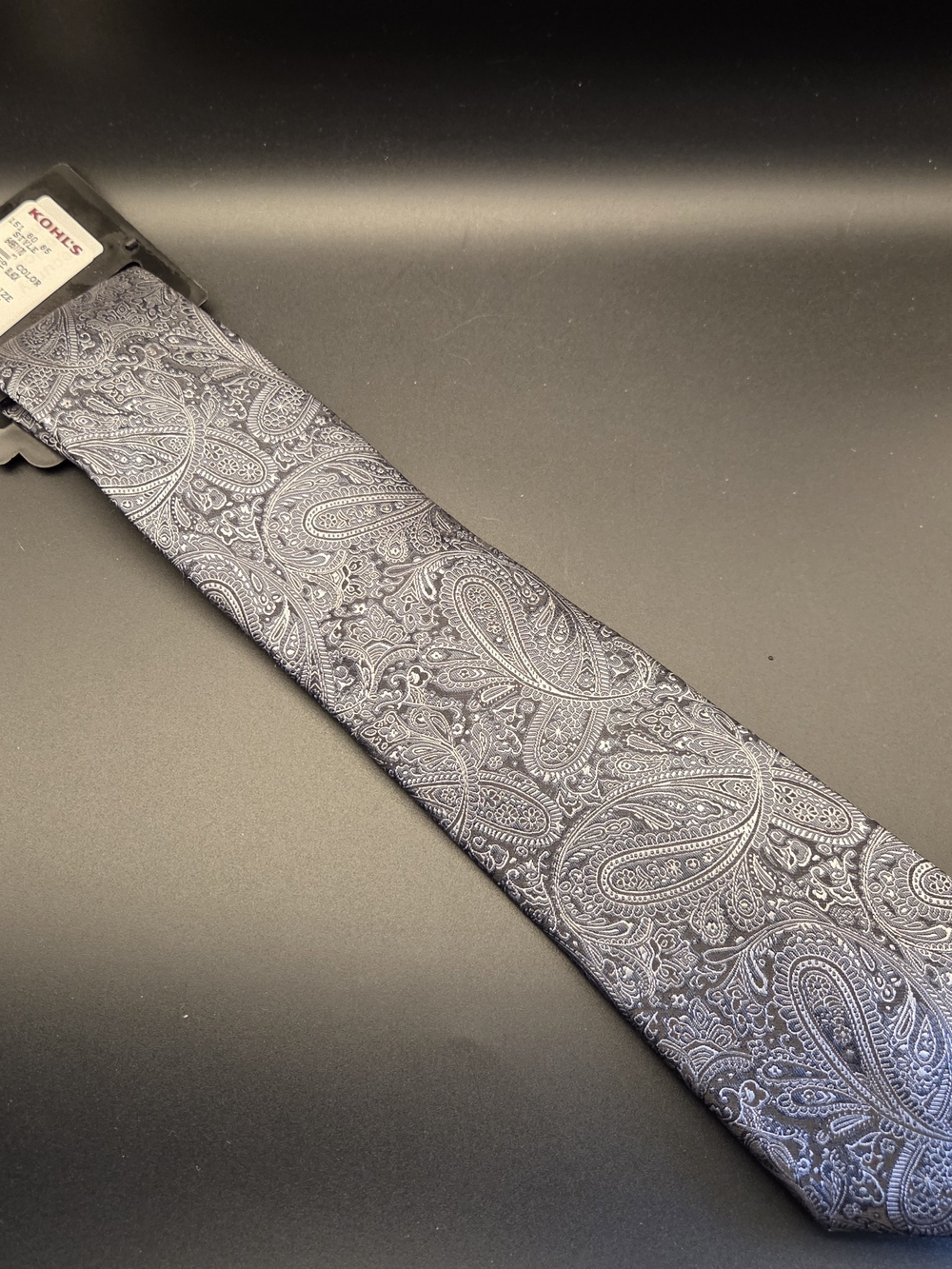 Vintage Croft & Barrow Grey Wolcott Paisley Tie NWT